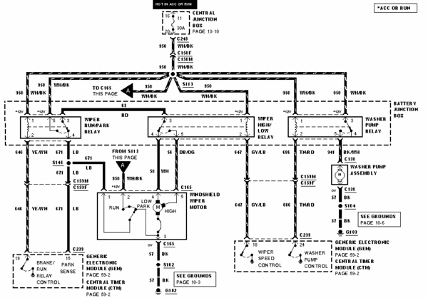 Electrical schematic for 150 2000 or wiper control unit ... ford f550 truck trailer wiring 