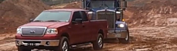 Muddy Monday: F-150 Saves Dump Truck From Mud