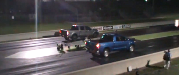 Drag Race: Roush F-150 Supercharged VS Supercharged Tundra