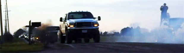More than 50 Trucks Line Up for a Smoky Tribute to the Departed