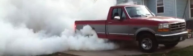 Watch a Truly Epic 1994 Ford F-150 Burnout
