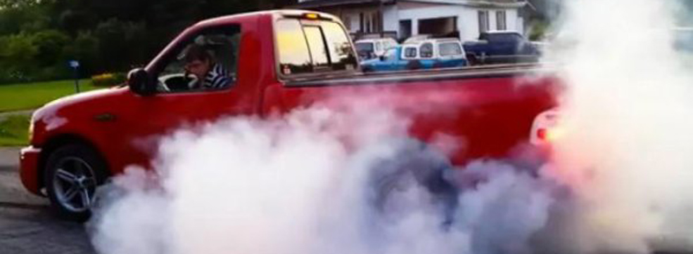 Watch F-150 Lightning Burnouts from Multiple Angles