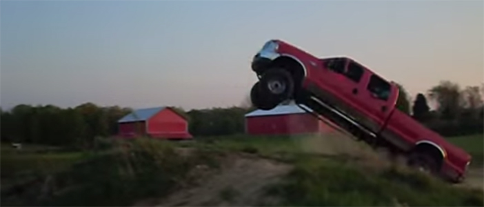 Watch a Fully-Loaded Ford Sail Through the Air