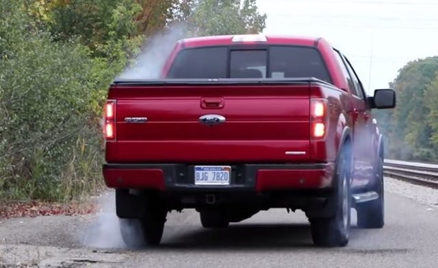Watch a Ford F-150 Gets Sideways and Smoky