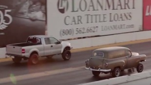 Ford F-150 vs. an Old School Chevy (Video)