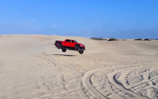HUMP DAY JUMP Ford Raptor Jumps, Airbags Deploy