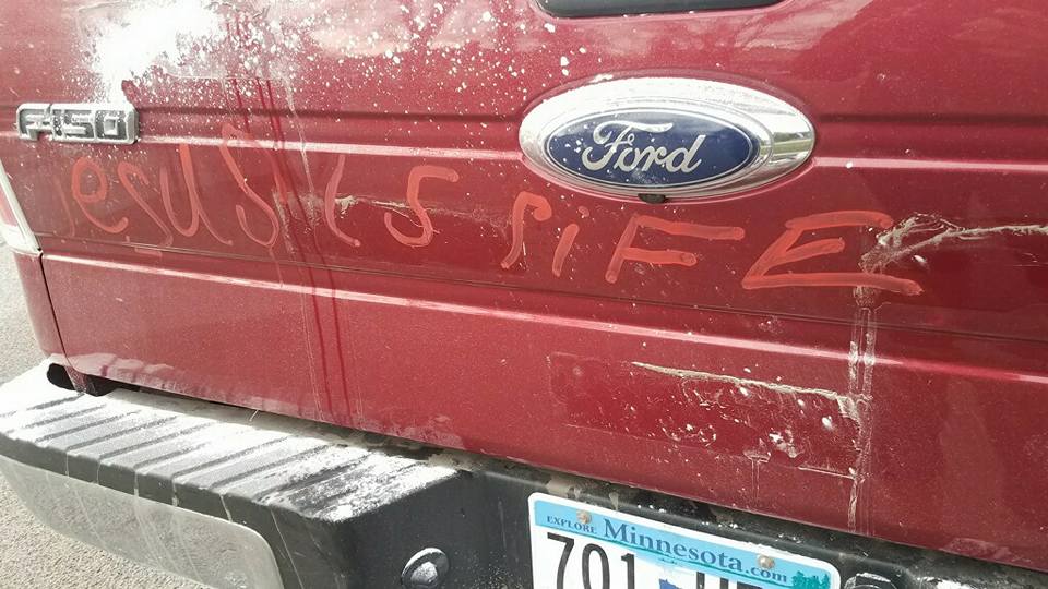 Abusing My Religion: F-150 Vandalized Over Owner's Bumper Stickers