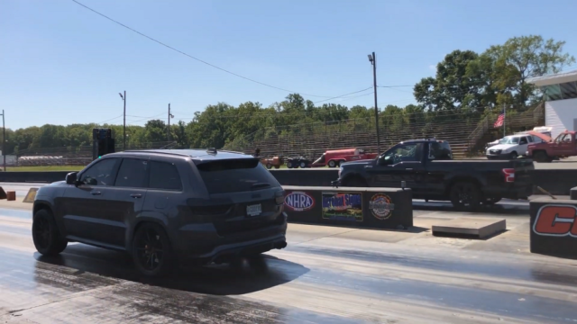 f150online.com Ford F-150 Clips Jeep Trackhawk's Wings at the Strip