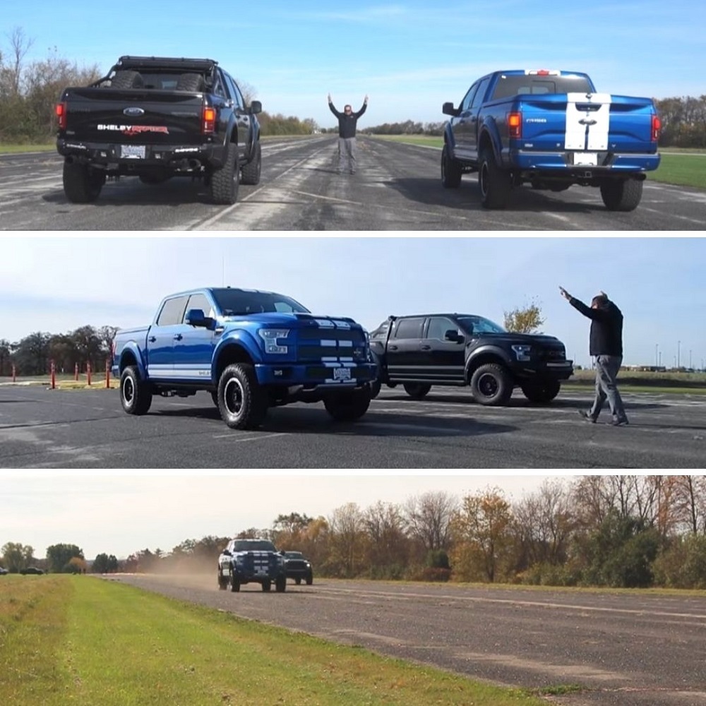 Shelby F-150 Pickups Battle on the Drag Strip