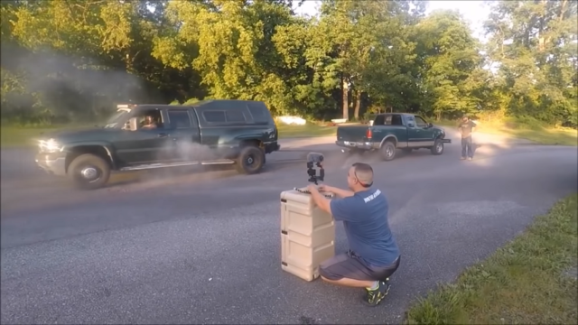 f150online.com Beat-Up Ford F-150 Drags a Duramax-Powered GMC Sierra 3500 Dually