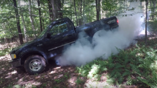 f150online.com F-150 Owner Does Such a Brutal Burnout That He Pops a Tire