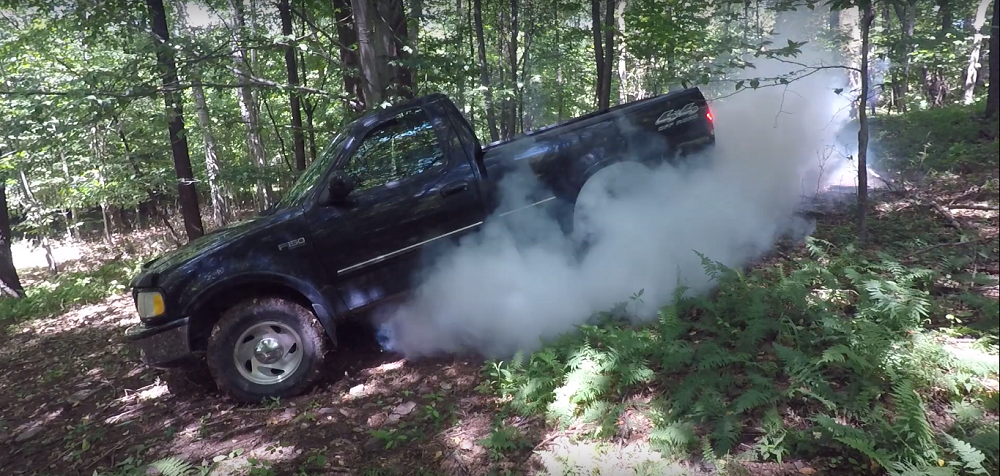 f150online.com F-150 Owner Does Such a Brutal Burnout That He Pops a Tire