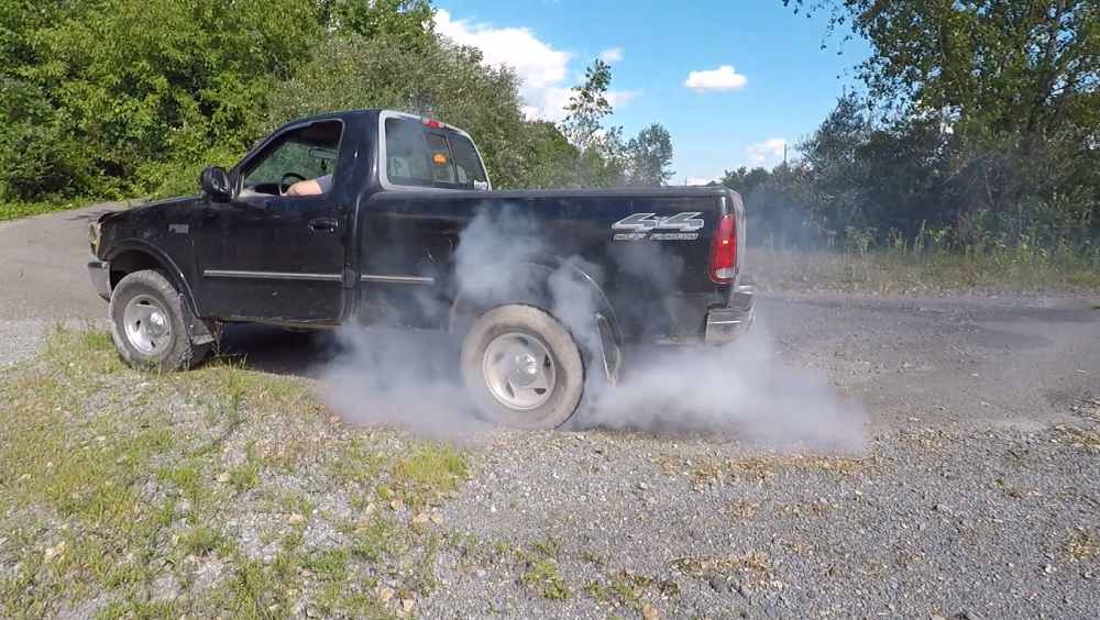 f150online.com F-150 Owner Does Such a Brutal Burnout That He Pops a Tire