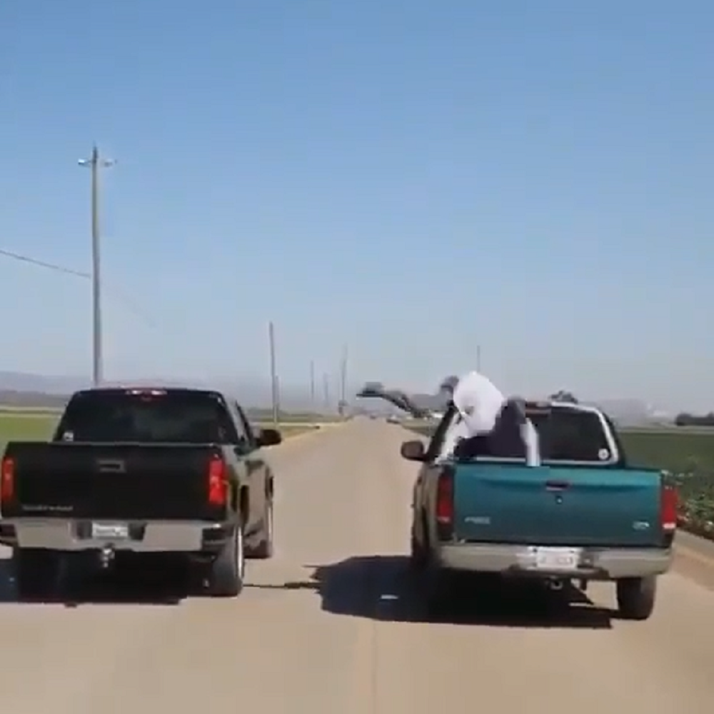 f150online.com Daredevil Leaps Into the Bed of a Moving Ford F-150