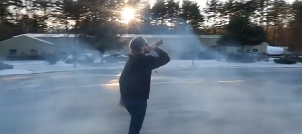 f150online.com Dude Uses F-150 Burnout to Crack Open Cold One
